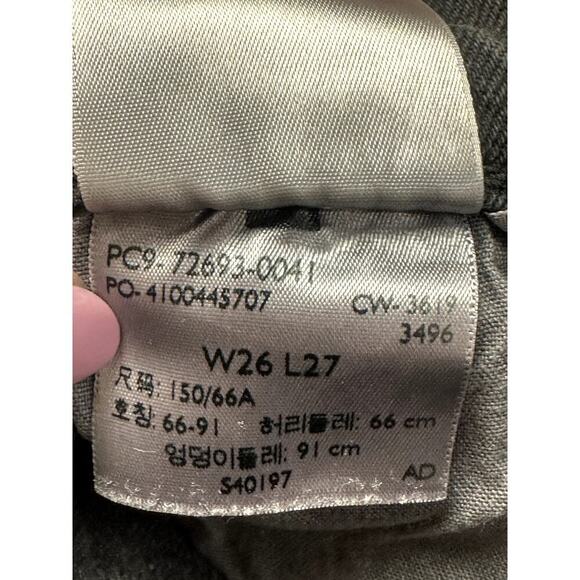 Levi's Ribcage Straight Gray Button Fly Ankle Distressed Jeans Women's Size 26W - Picture 7 of 7